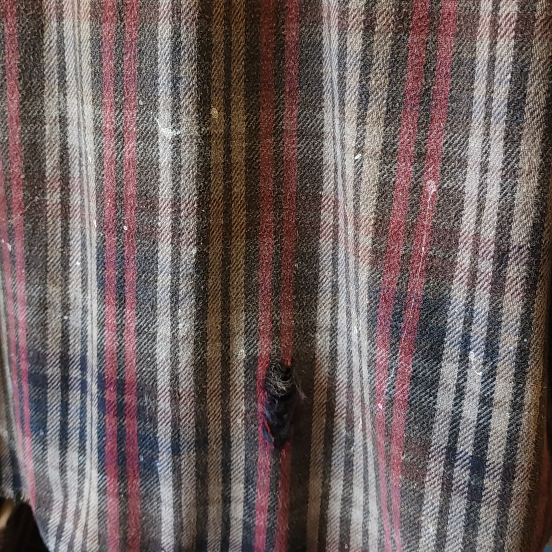 90s 빈티지 체크셔츠 헤비 플란넬 워크셔츠 썬페이딩 스트라이프 L 상품이미지9