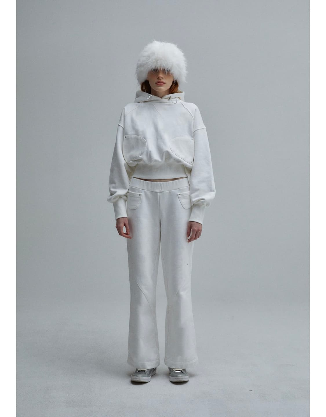 E.ZKIM 리벳 포켓 후디드 스웨트 셋업 상품이미지1