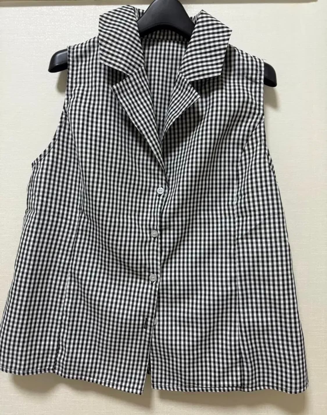 민소매 체크 셔츠 상품이미지2