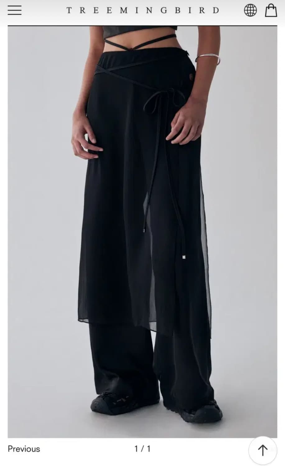 [새상품] 트리밍버드 시스루 스트랩 랩 팬츠 Strap Wrap Pant 상품이미지1