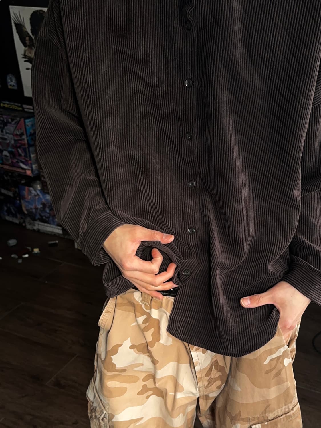 Sorsa 선페이드 코듀로이 오버 셔츠 상품이미지2