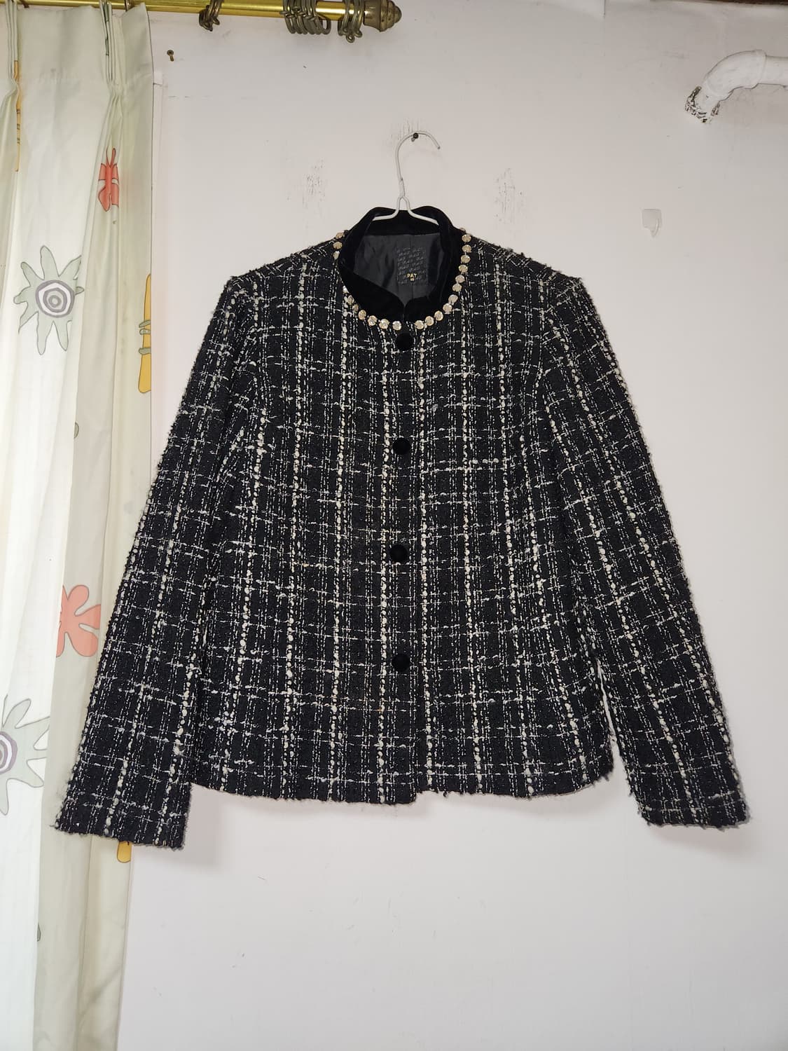 PAT 트위드 블랙 자켓 보석 장식 95 상품이미지1