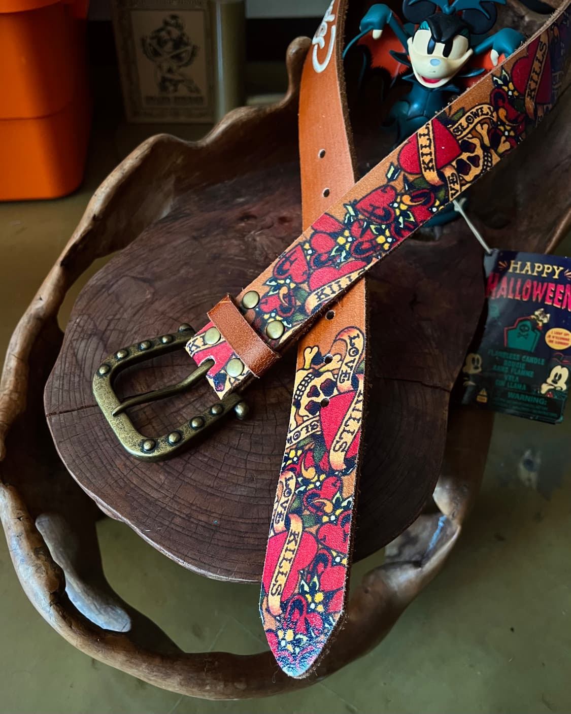 90-00s ED Hardy Real Cow Leather Belt 상품이미지7