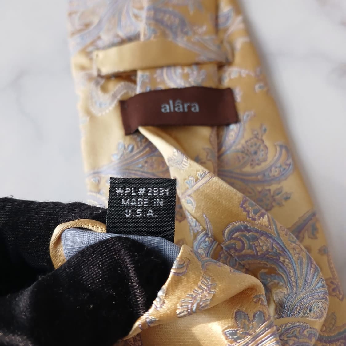 알라라 실크 옐로우 페이즐리 넥타이 9.3cm A+등급 A18905
 상품이미지6