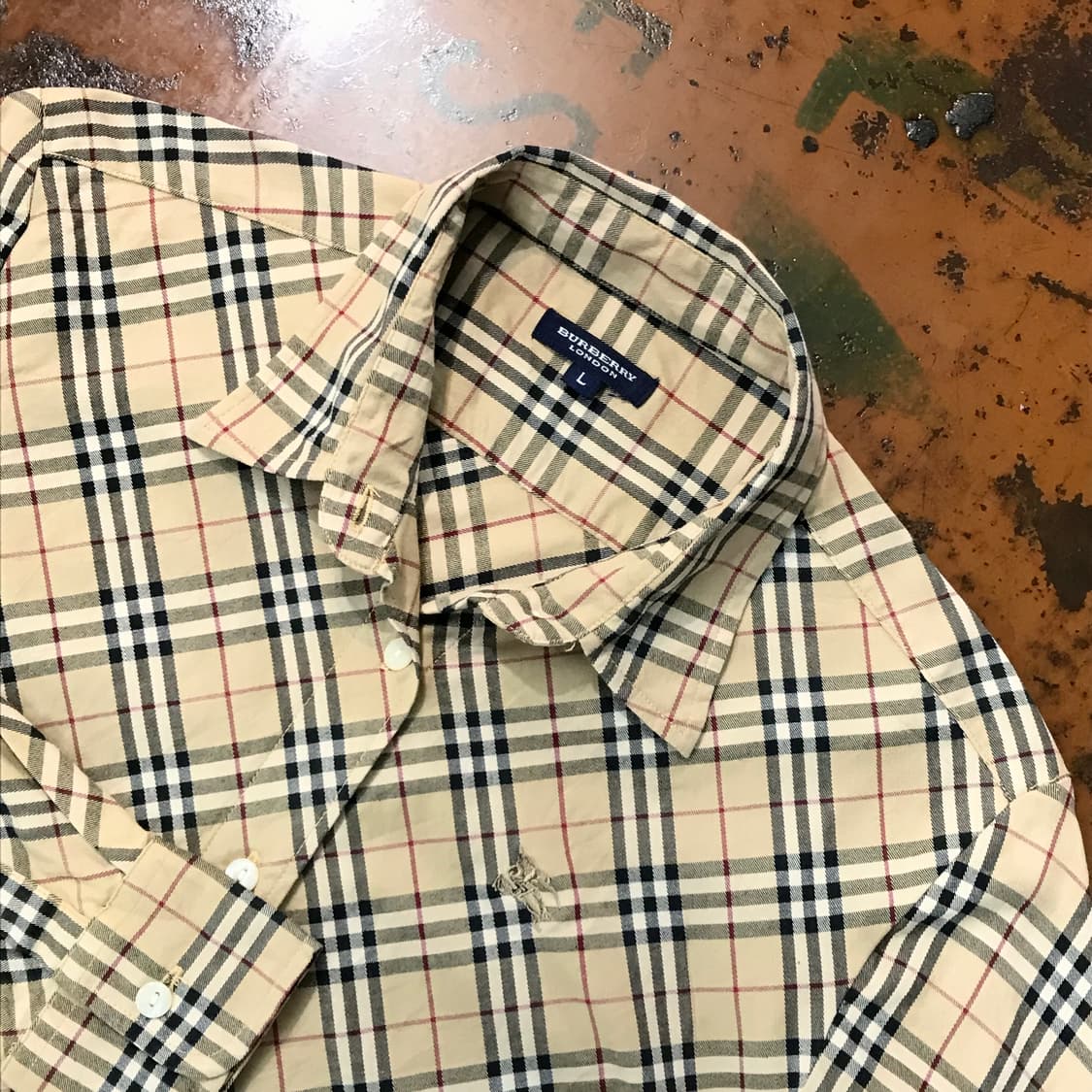 버버리 베이지 노바 체크 코튼 셔츠 여성 66 사이즈 상품이미지3