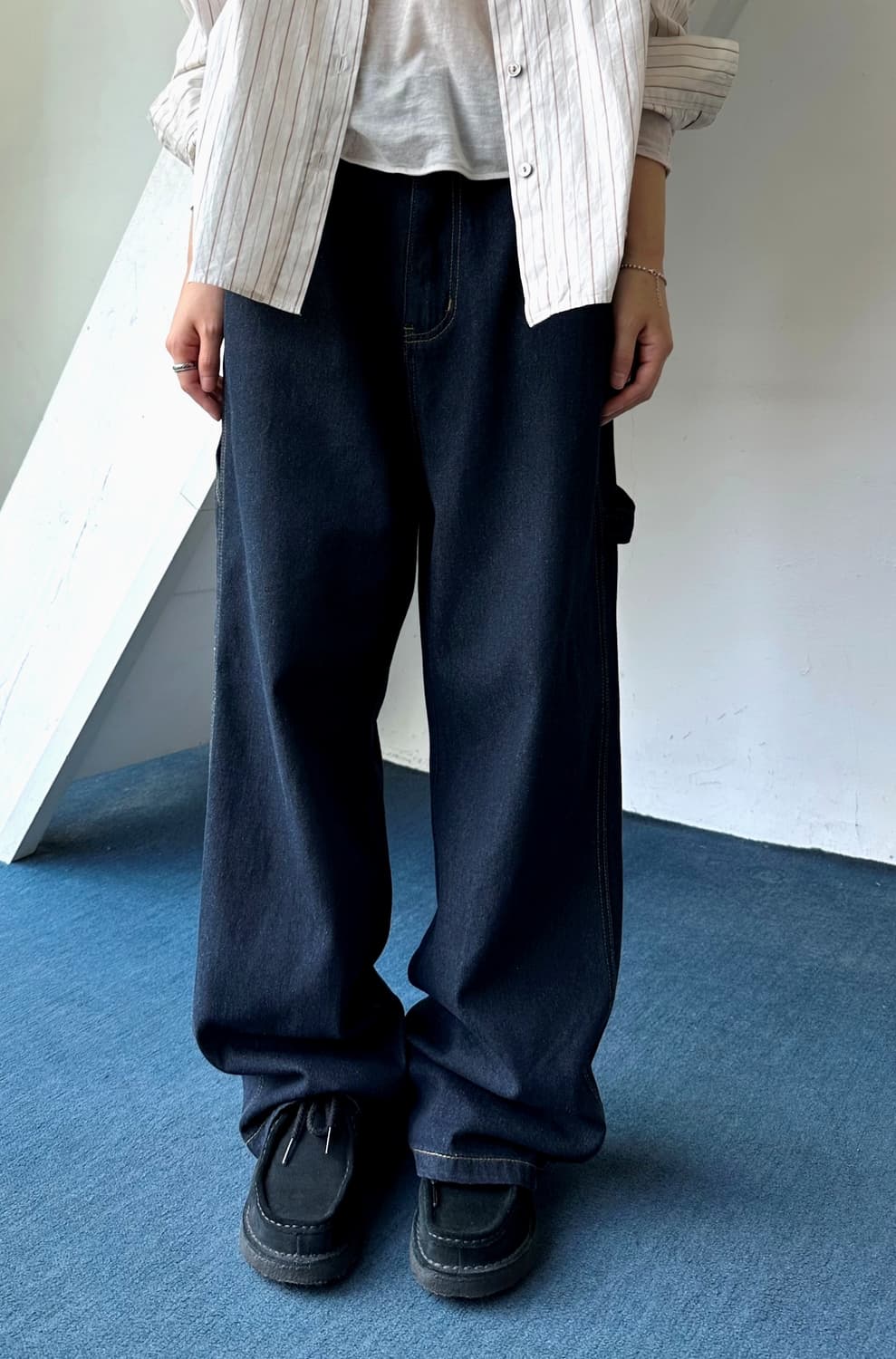 Denim wide design painter pants 상품이미지3