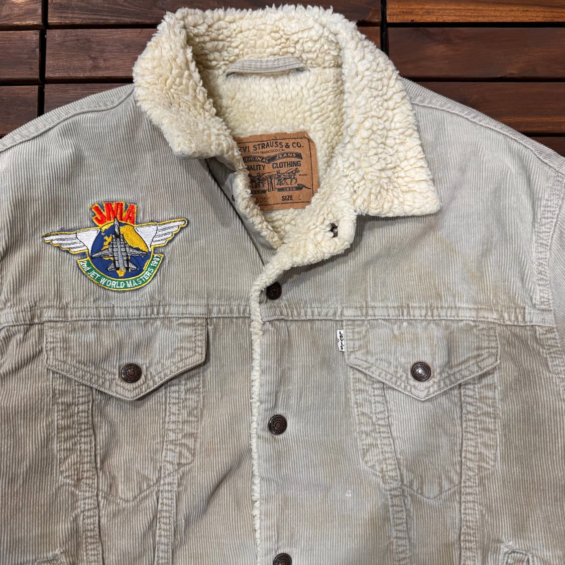 90s 리바이스 더티 에이징 쉐르파 트러커 자켓 made in ITALY 상품이미지2
