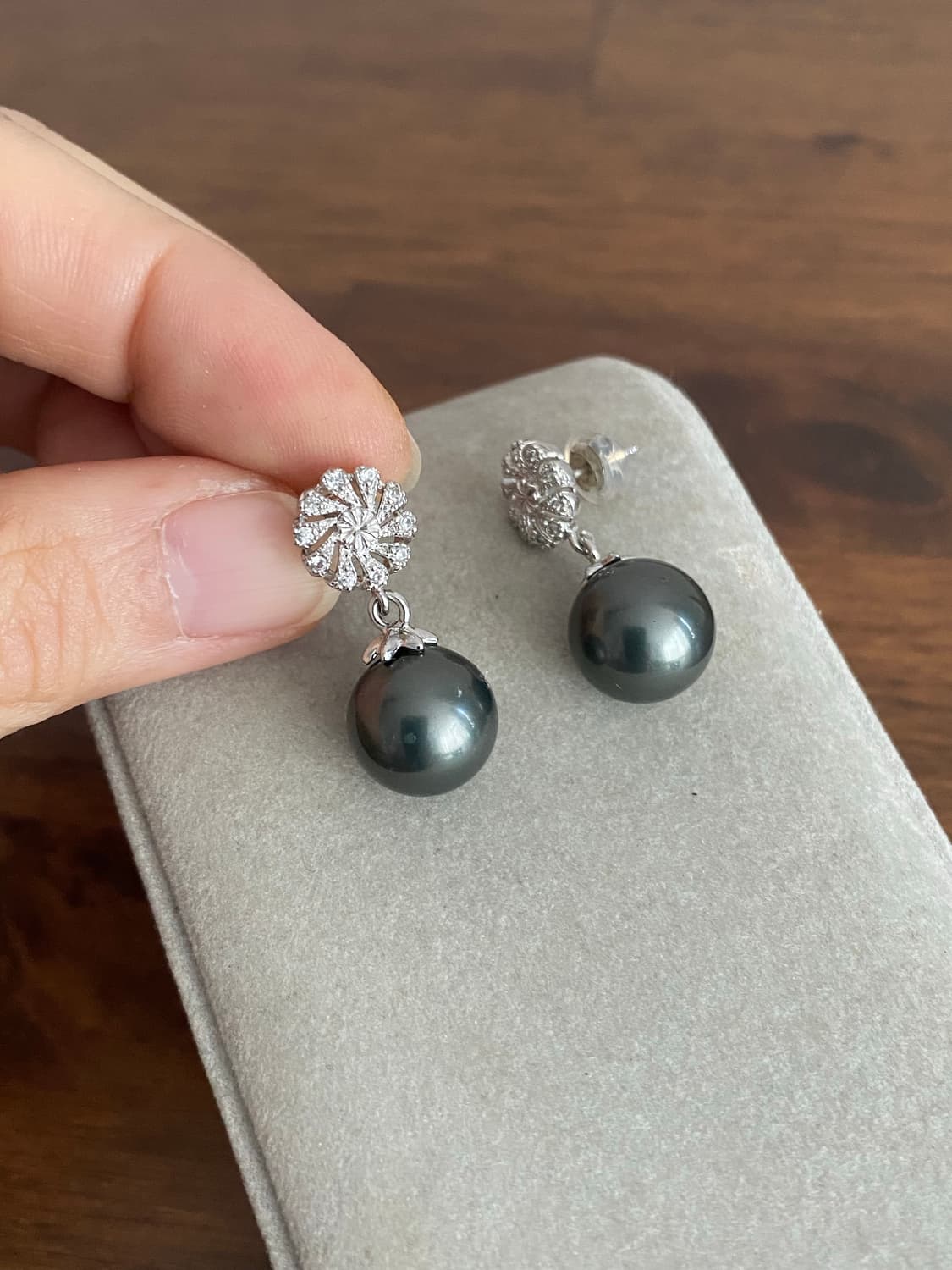 악세서리 흑진주 실버 귀걸이 상품이미지1
