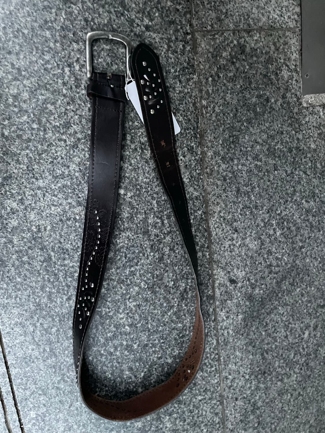 빈티지 에스닉 웨스턴 다크브라운 레더벨트 상품이미지4