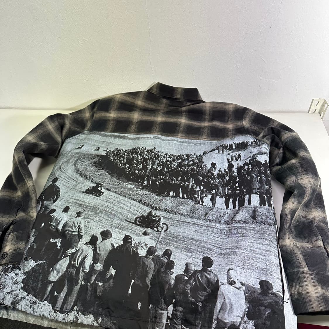 M 미드나잇런 체크 바이크프린팅 플란넬 패딩셔츠 상품이미지5