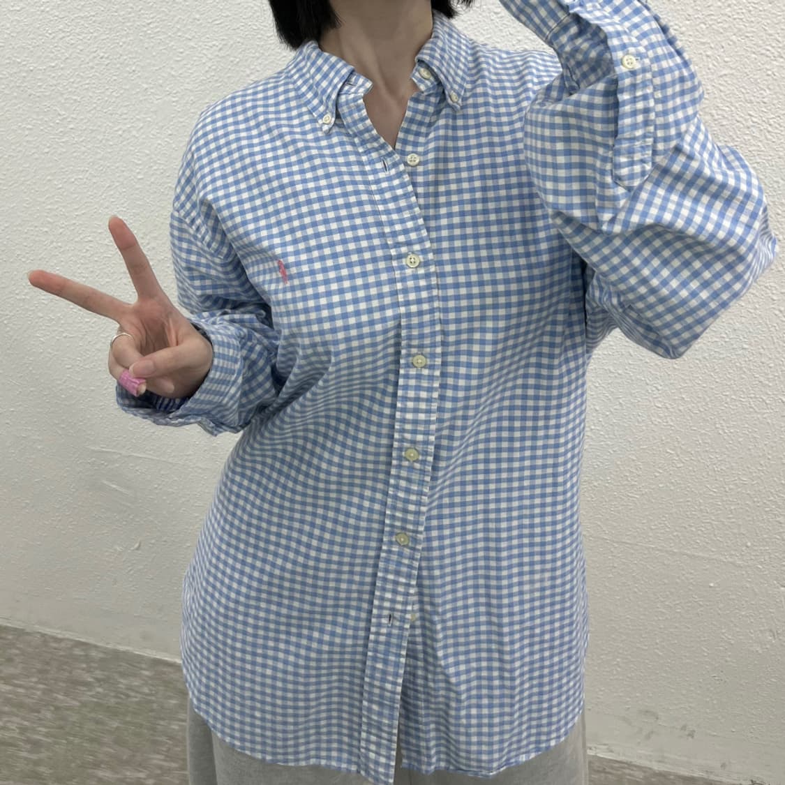 폴로 랄프로렌 핑크포니 소라 체크 셔츠 XL 상품이미지6
