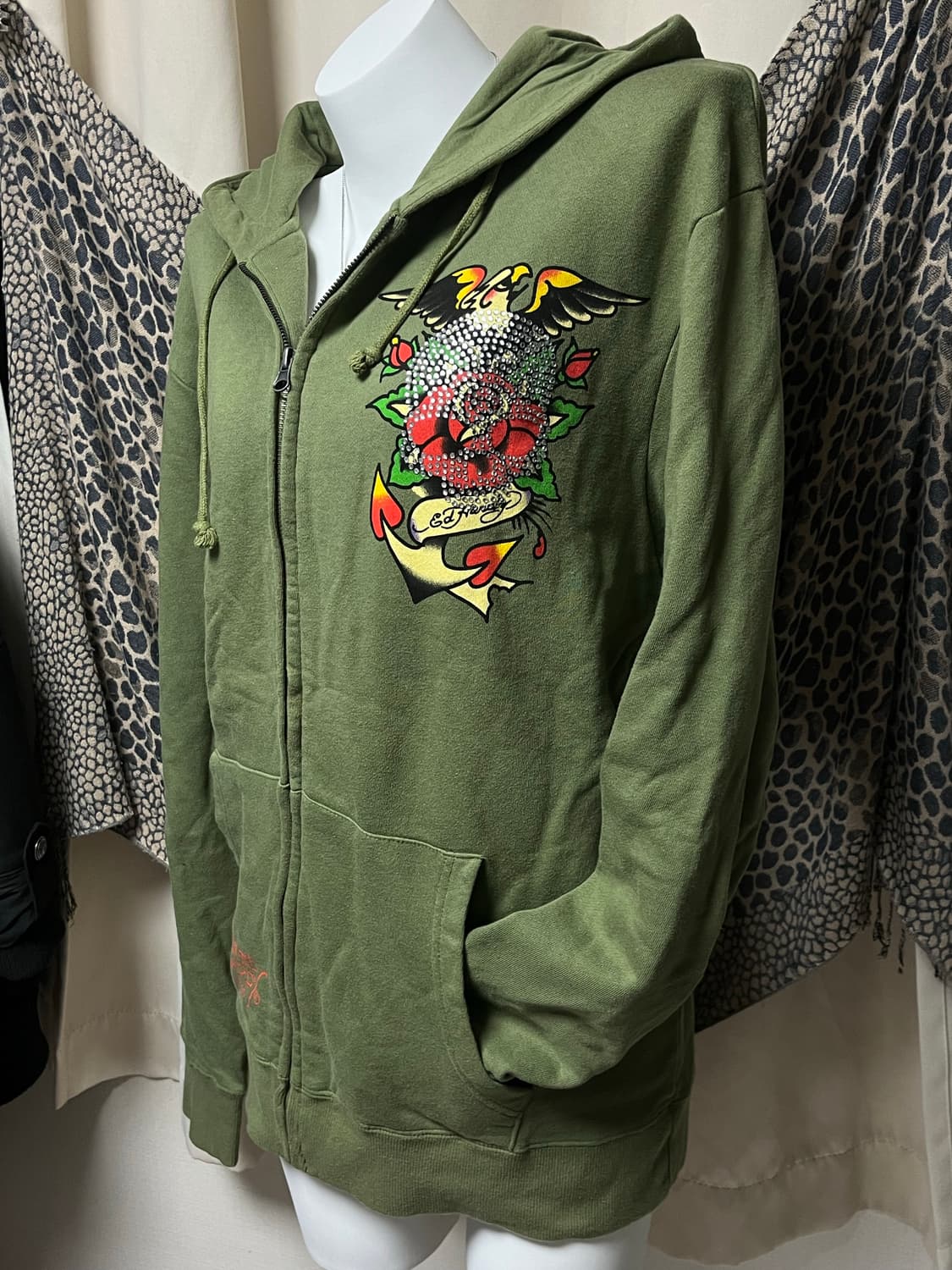 에드하디 타투 레터링 후드집업 XL 상품이미지3