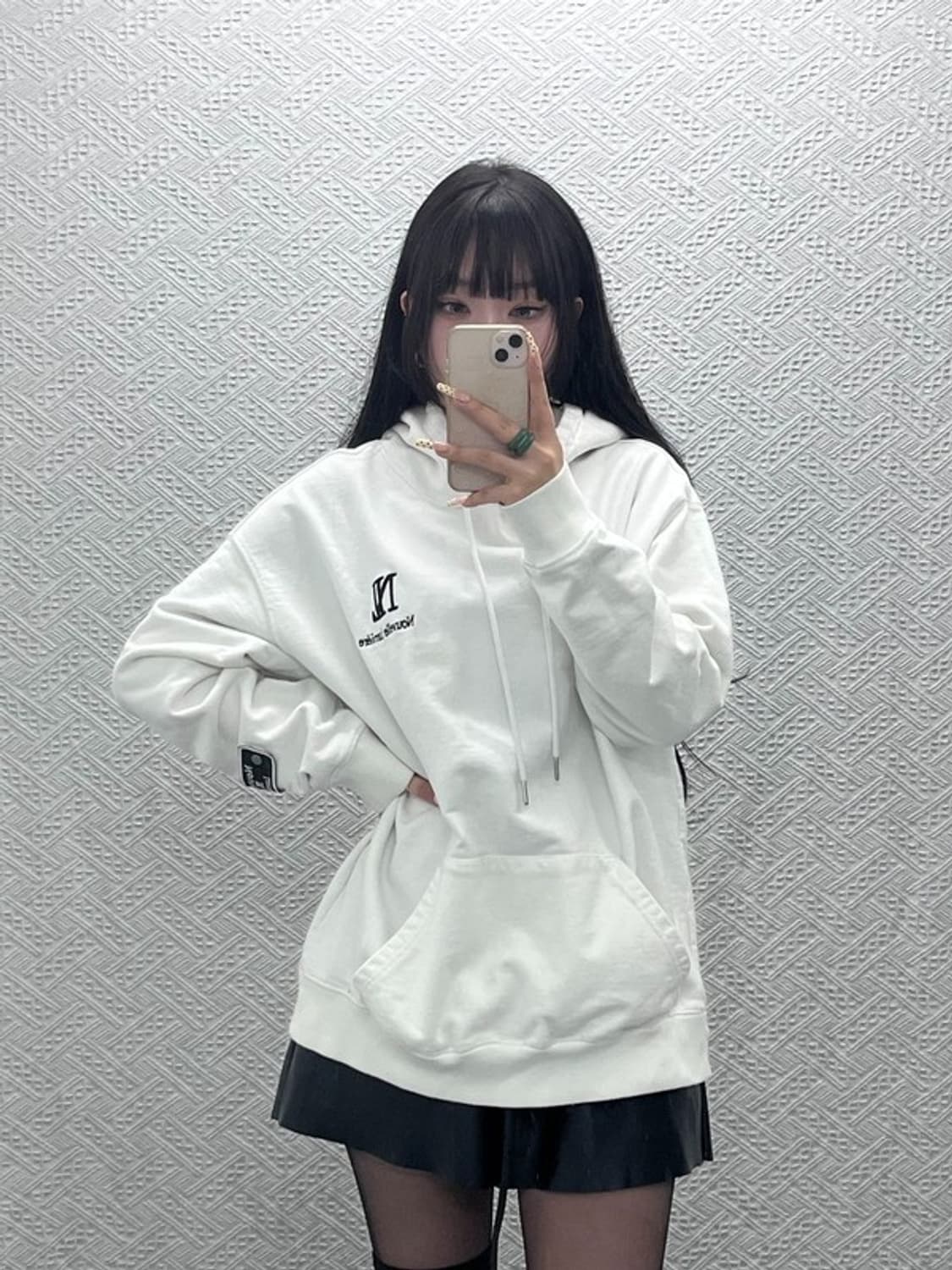 누벨르 미에르 모던 캐주얼 시크 오버핏 후드티 3 C10030 상품이미지1