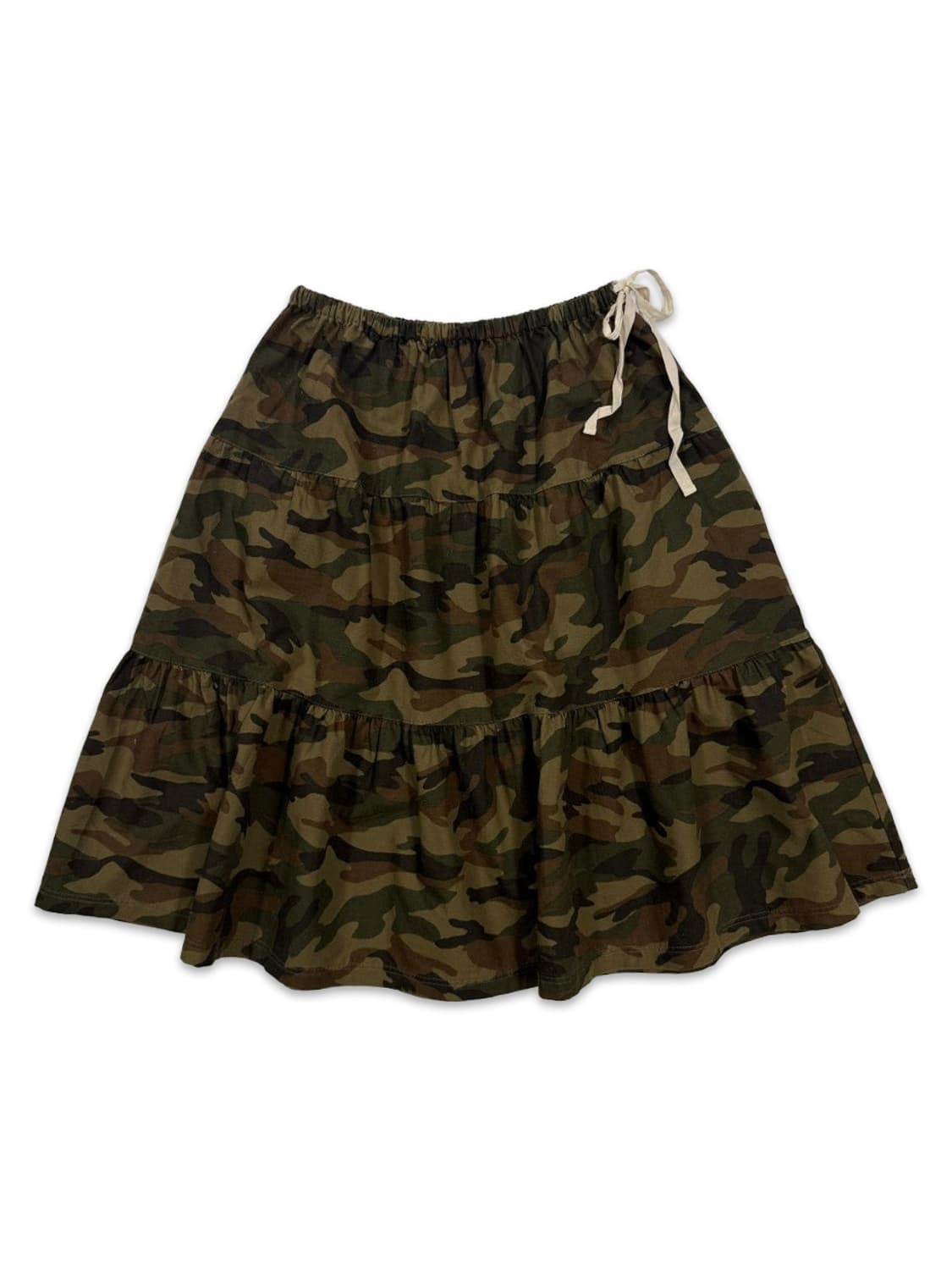 빈티지 밀리터리 프릴 미디 스커트 상품이미지1