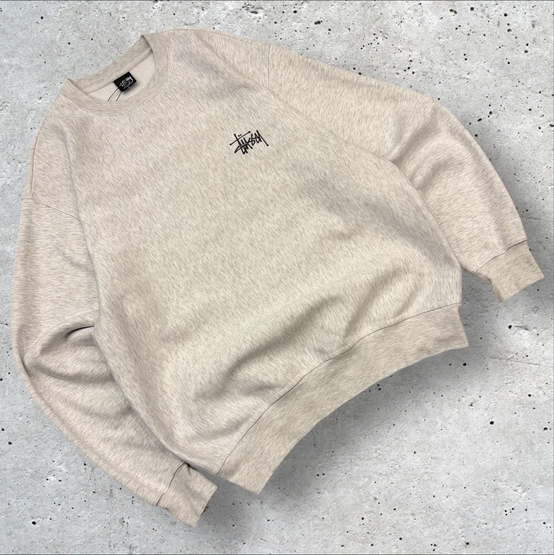 [XL] 스투시 베이직 로고 맨투맨 애쉬 헤더 그레이 C174 상품이미지2