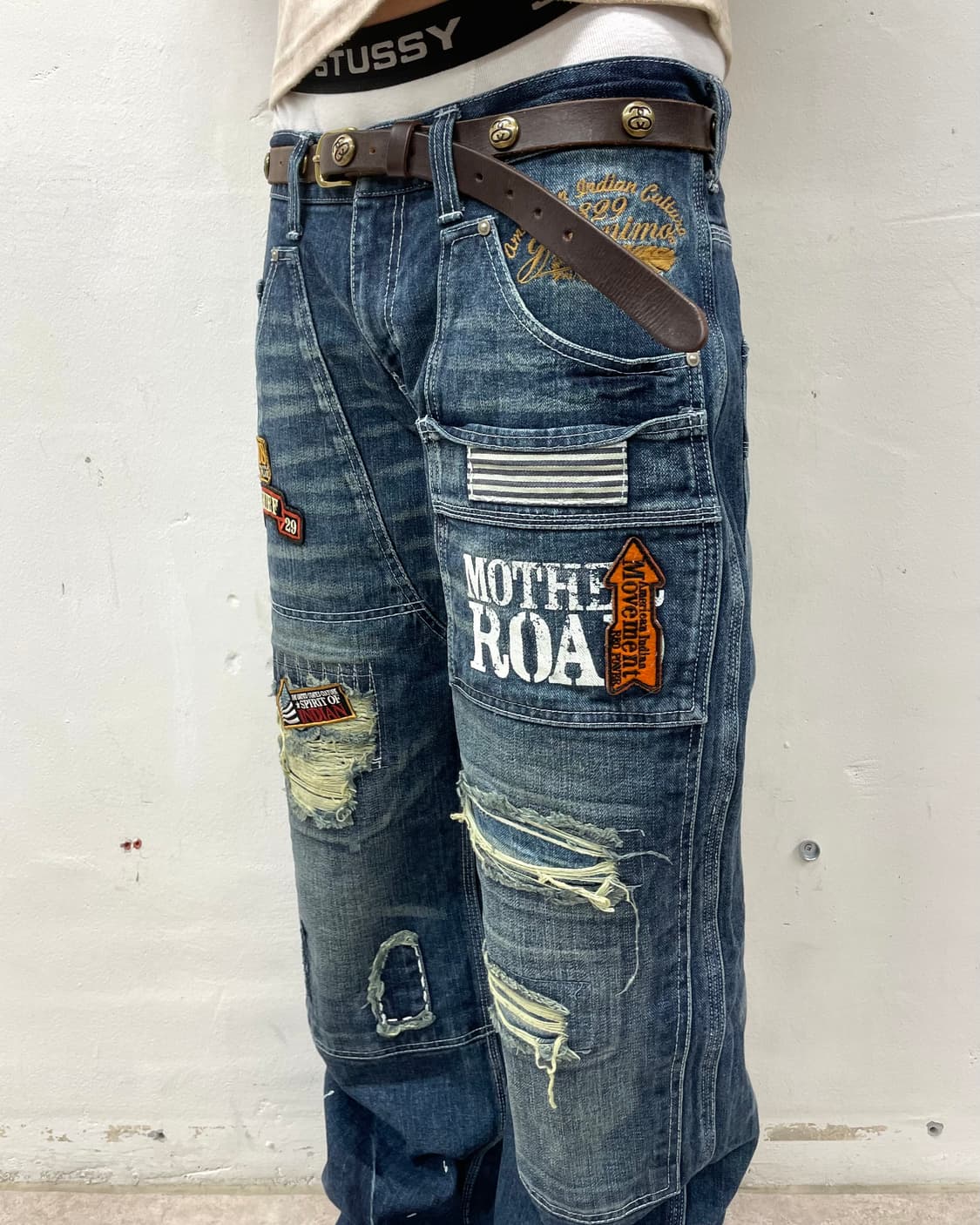 Patchwork Distressed Wappen Denim Pants 상품이미지6