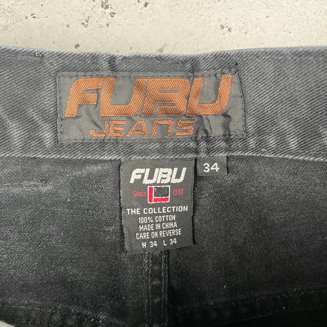 빈티지 Fubu 더 콜렉션 리플렉티브 로고 카펜터 데님 팬츠 블랙 상품이미지4