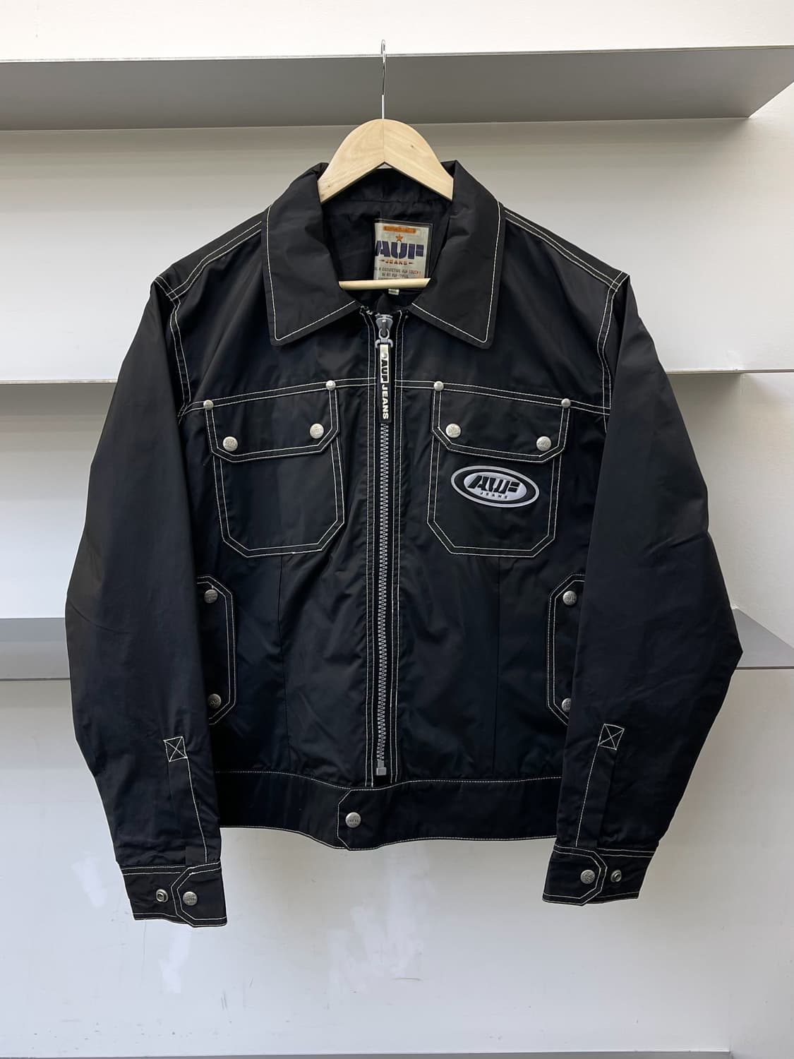 Auf Jeans 90s 투포켓 PU 집업 셔츠 자켓 상품이미지1