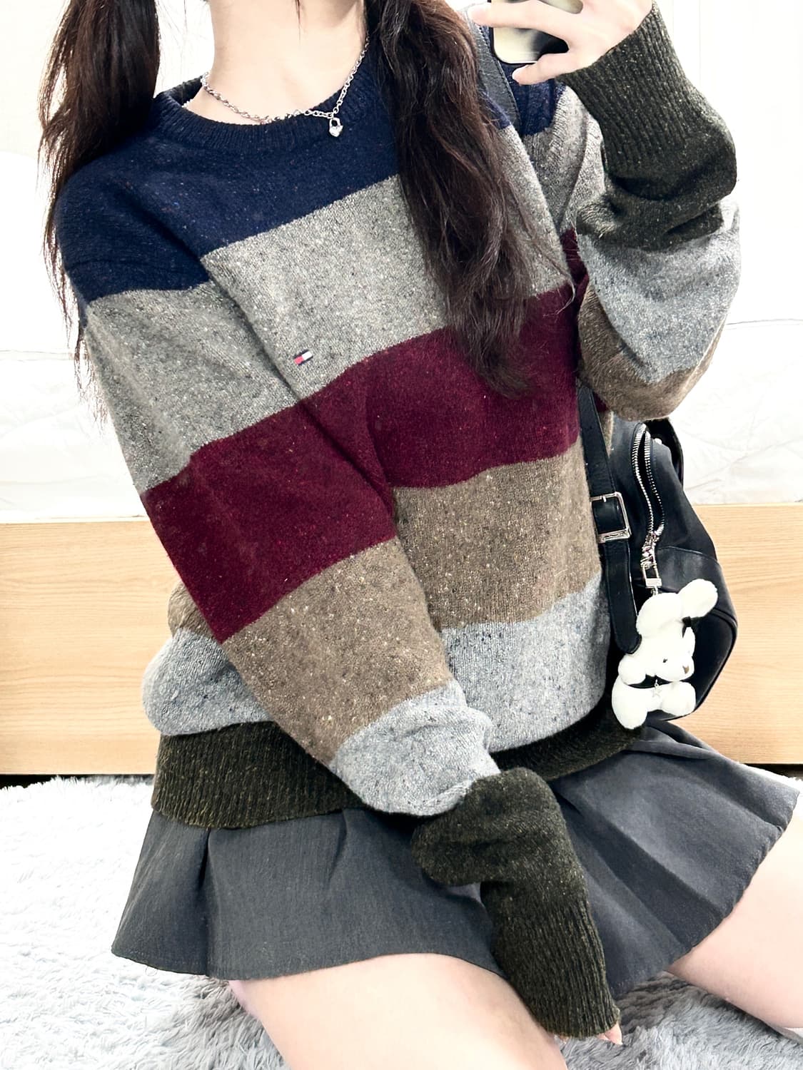 타미힐피거 미니로고 단가라 울 니트 상품이미지4