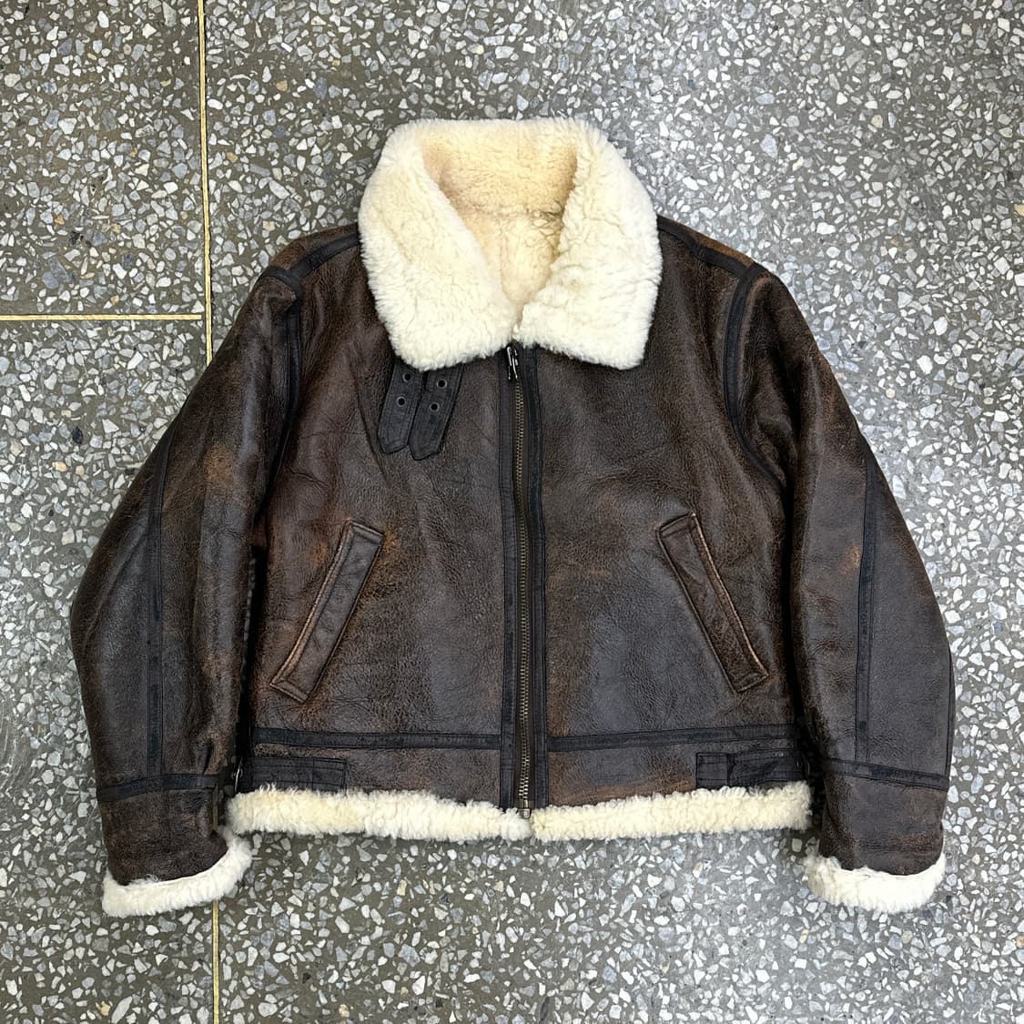 B-3 양가죽 무통 무스탕 자켓 M 상품이미지1