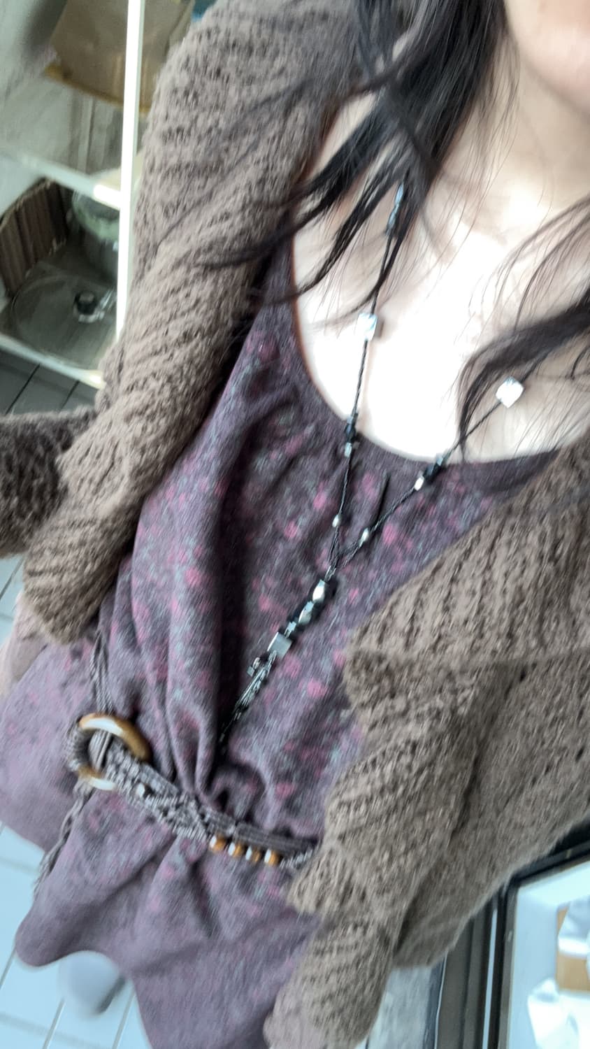 Vintage Brown Knit Cardigan 상품이미지1