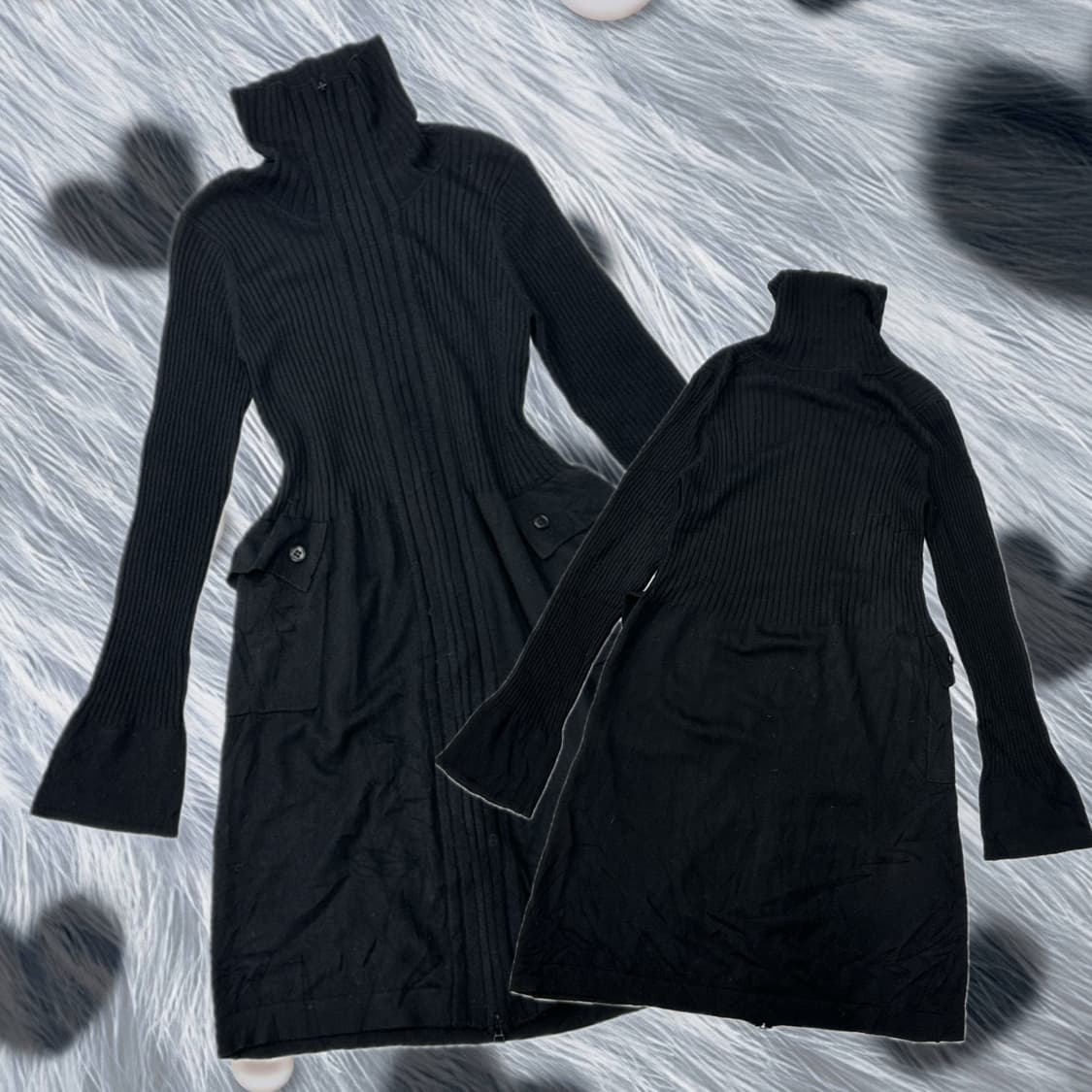 🖤지뢰계 마계 슬림 골지 원피스🖤 블랙 고스로리 공겜여주 커프 상품이미지1