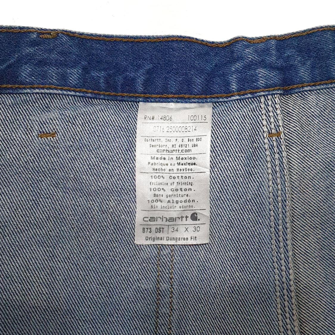 칼하트 더블니 데님 b73 덩가리핏 34 (실 32-33) 상품이미지8