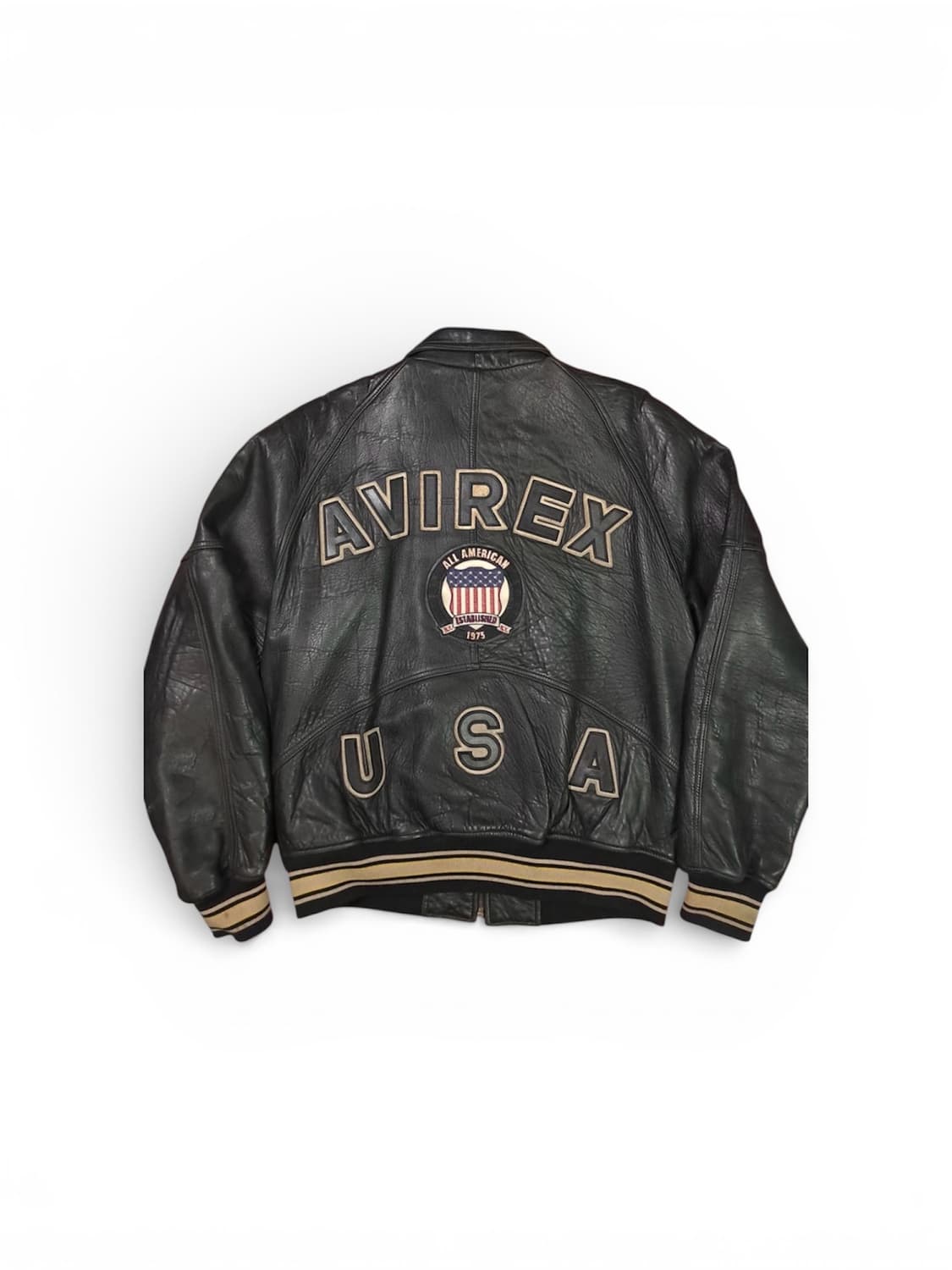 90‘s Avirex 리얼 레더 바시티 자켓 L 상품이미지1