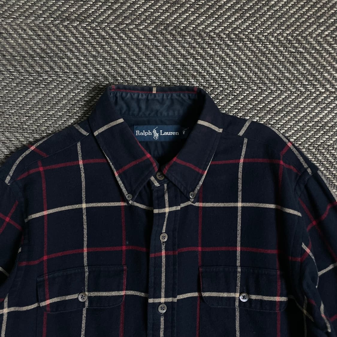 폴로 랄프로렌 체크 블럭 네이비 셔츠o 4889 상품이미지5