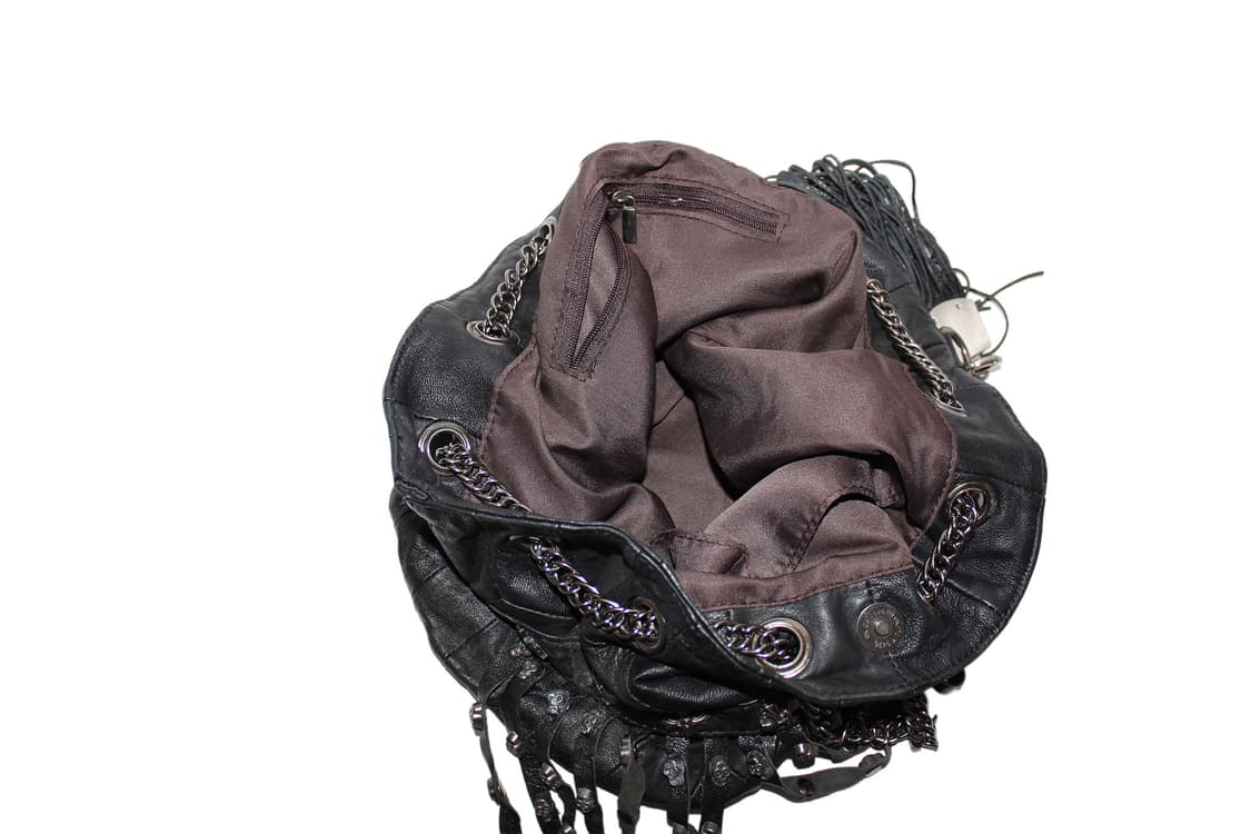 2000s JAPAN Skull Lamb Leather Chain Bag 상품이미지10