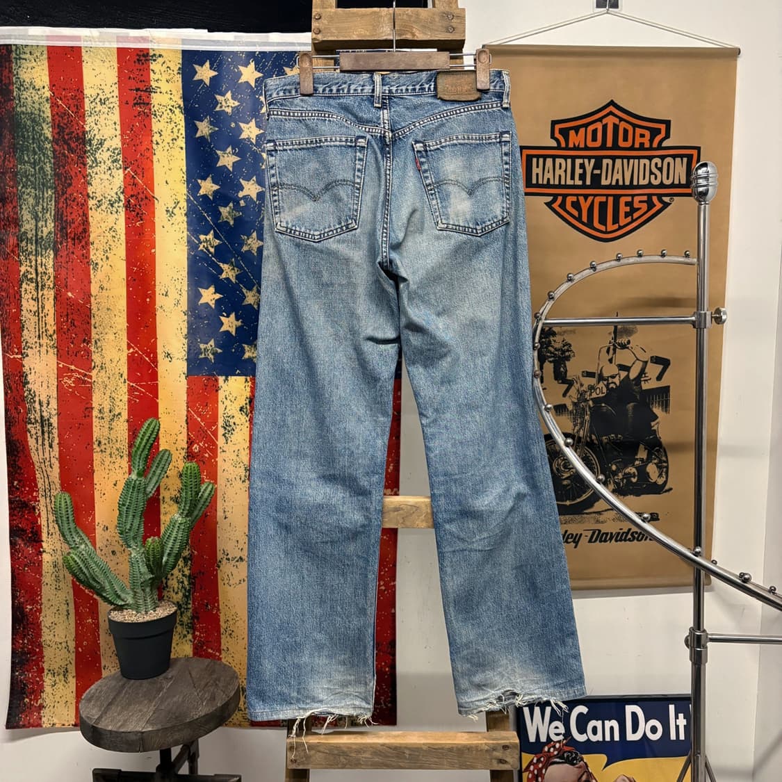 00s 리바이스 503 루즈핏 레더탭 빈티지워싱 데님팬츠 N389 상품이미지2