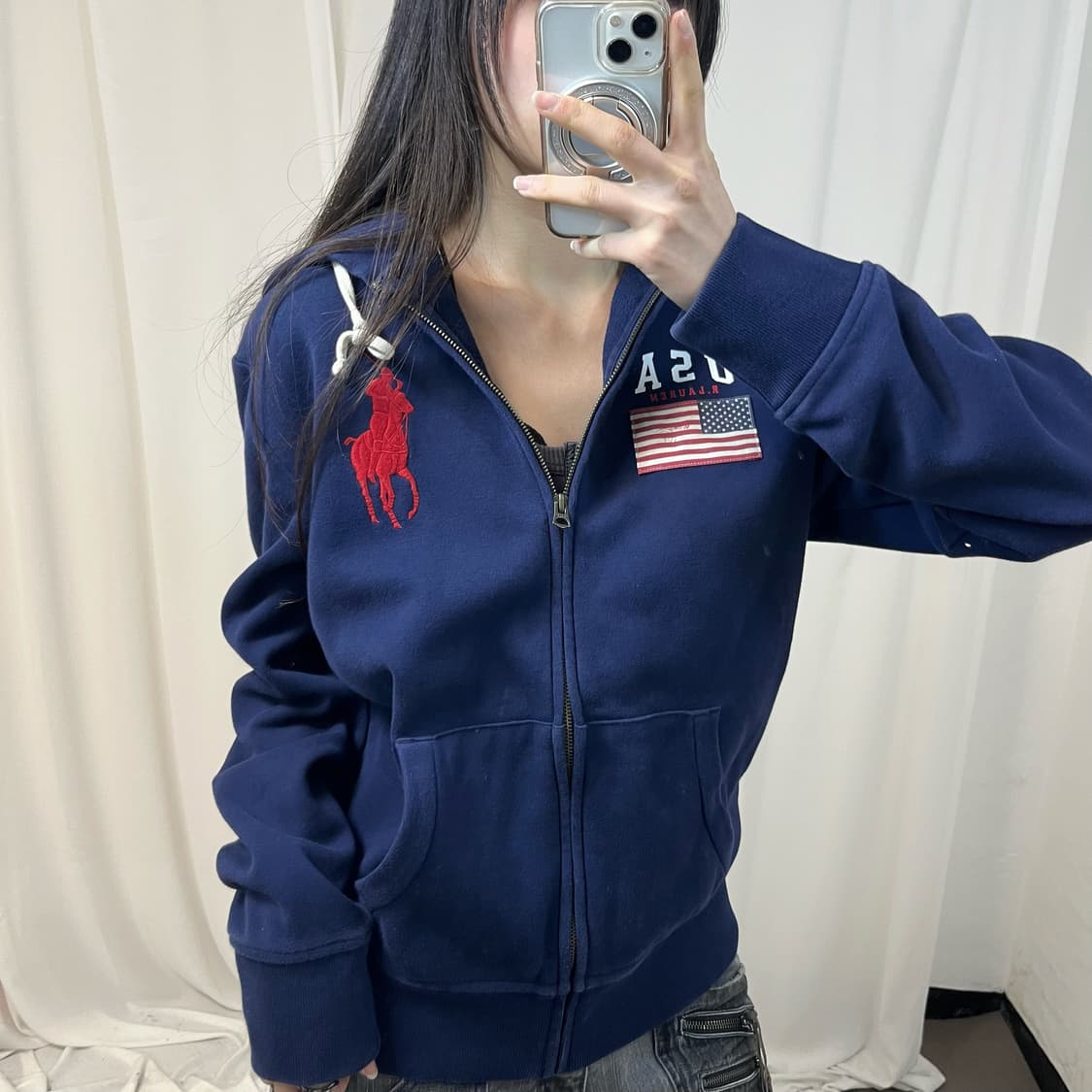 Polo navy USA big pony zip-up 상품이미지3
