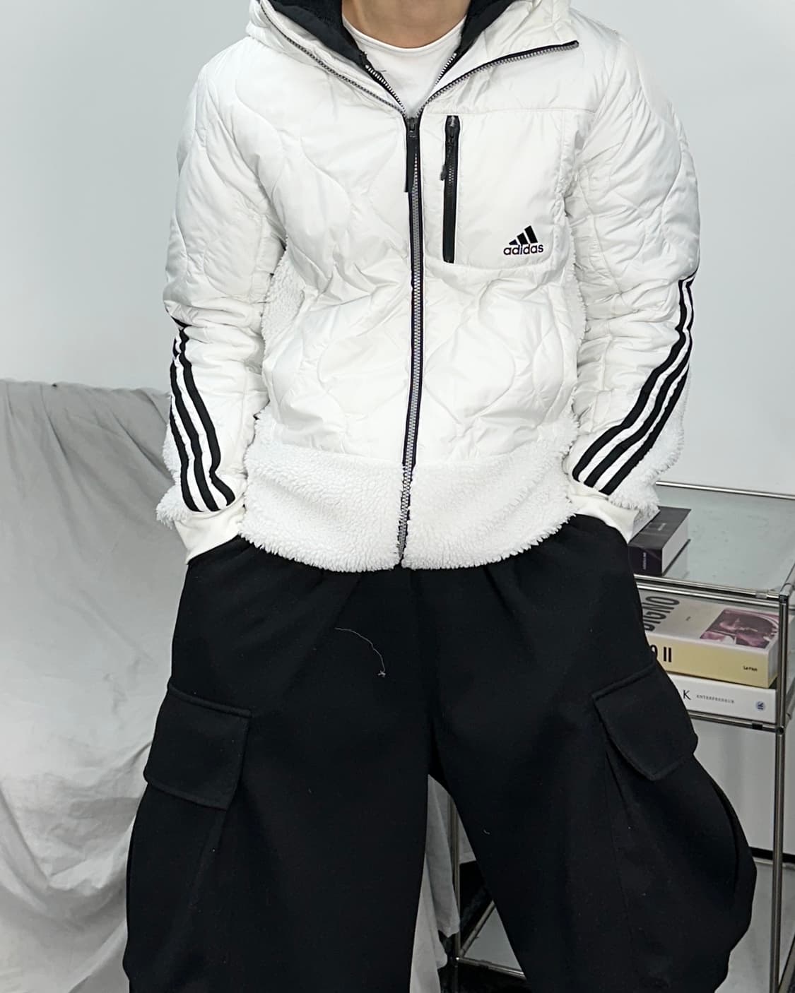 아디다스 하이브리드 쉐르파 퀄팅 트랙 자켓 M 상품이미지1