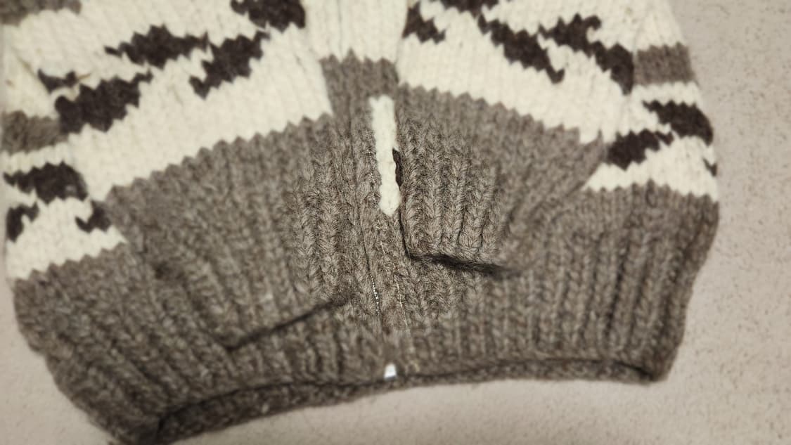 Canada made 독수리 코위찬 니트 스웨터 집업 상품이미지4