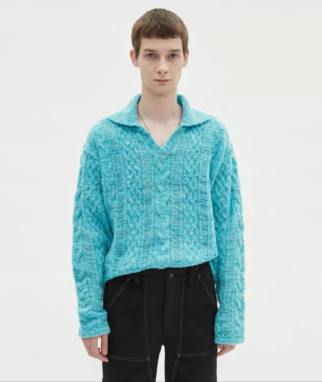 앤더슨벨 블루 카라 니트 사이즈 L 상품이미지2