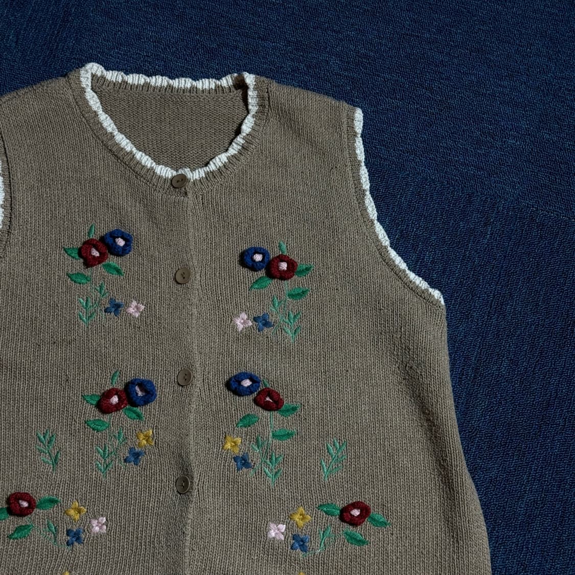 모리걸 플라워 니트 베스트 상품이미지2