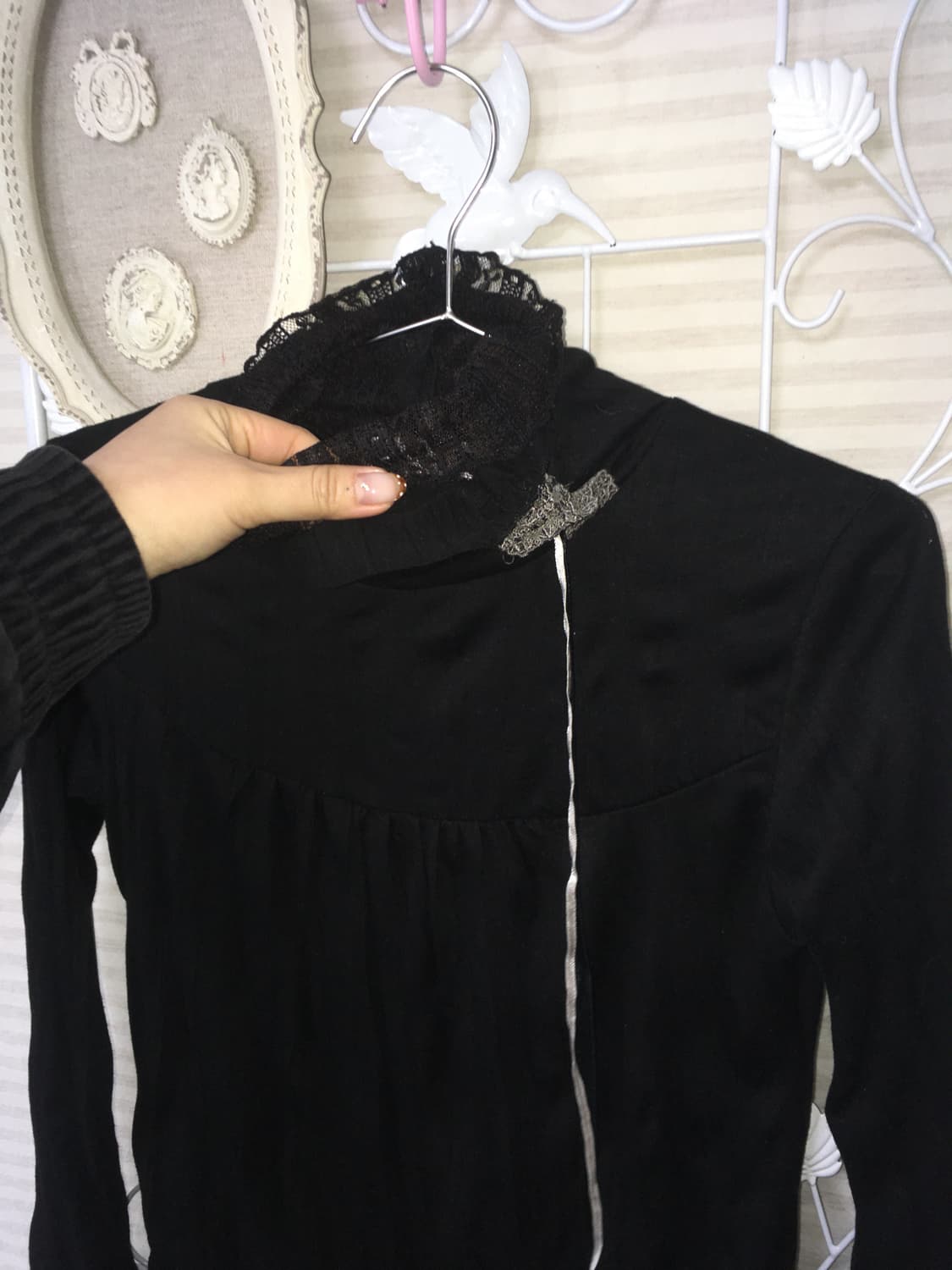 jpn vintage black lace layered ribbon 상품이미지2