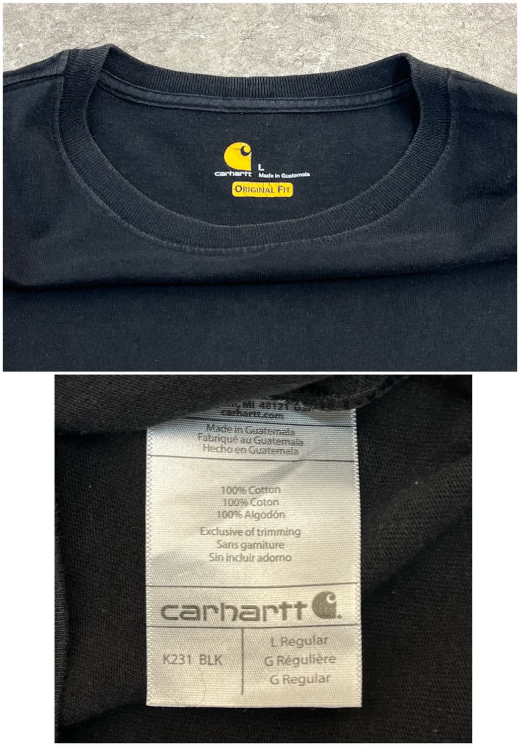칼하트 롱슬리브리스 긴팔티 블랙 L #csz3647 상품이미지3
