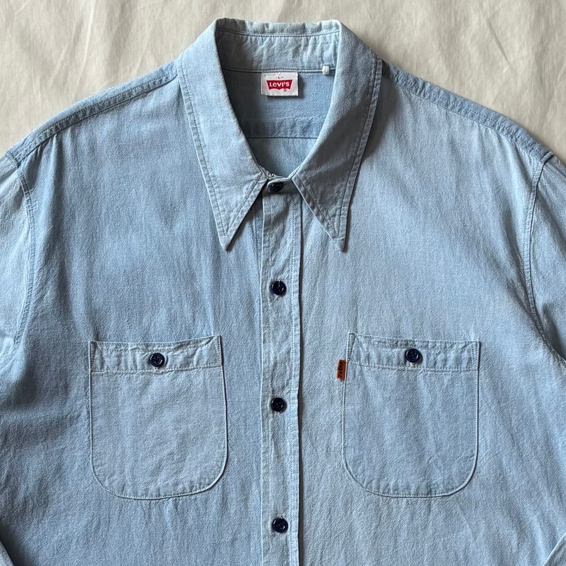 [L/102-105] USA LVC 리바이스 오렌지 탭 샴브레이 셔츠 상품이미지2
