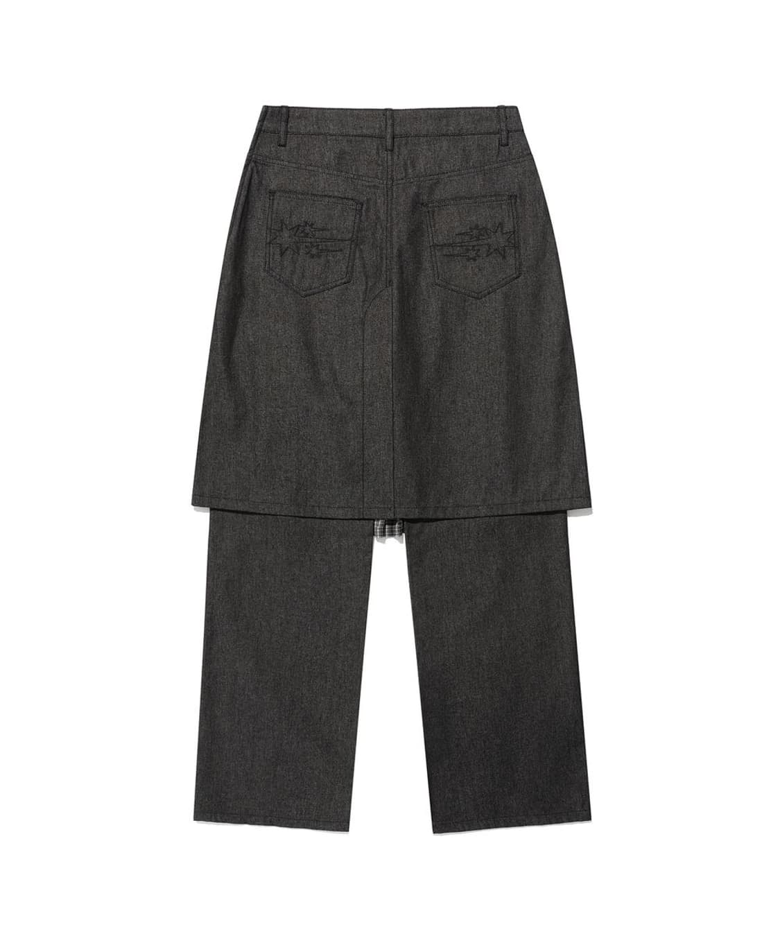 나이트고스트클럽 데님 패널 레이어드 스커트 팬츠 상품이미지3