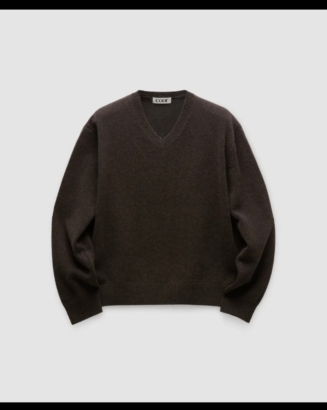쿠어 울 브이넥 스웨터 멜란지브라운 상품이미지1