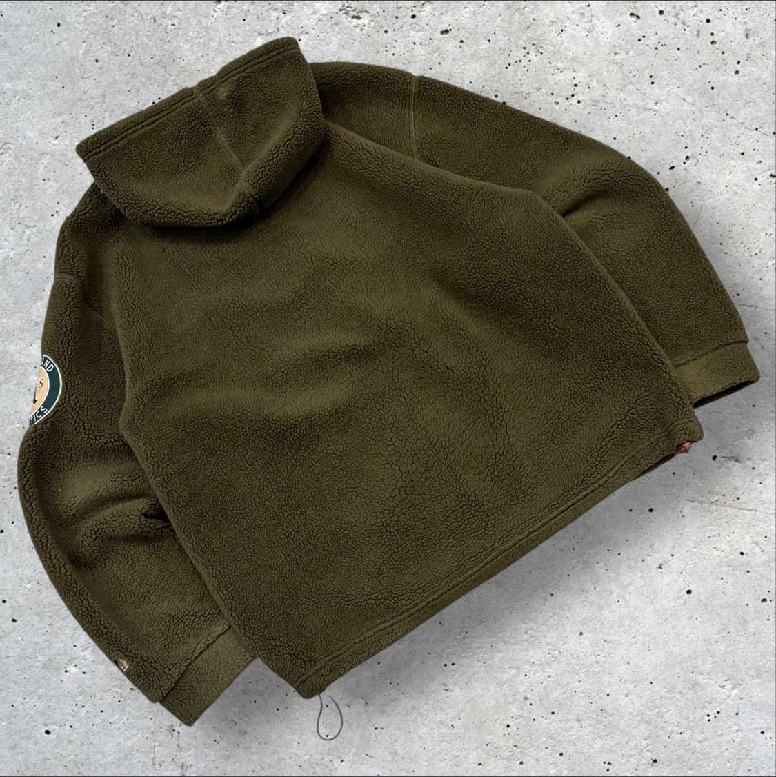 [100] MLB 엠엘비 오클랜드 카키색 뽀글이 후드집업 점퍼 C849 상품이미지2