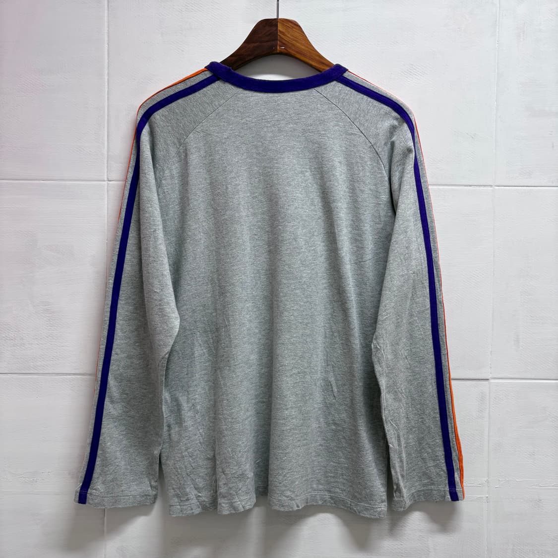 ADIDAS 아디다스 그레이 삼선 롱 슬리브 M JPN 상품이미지7