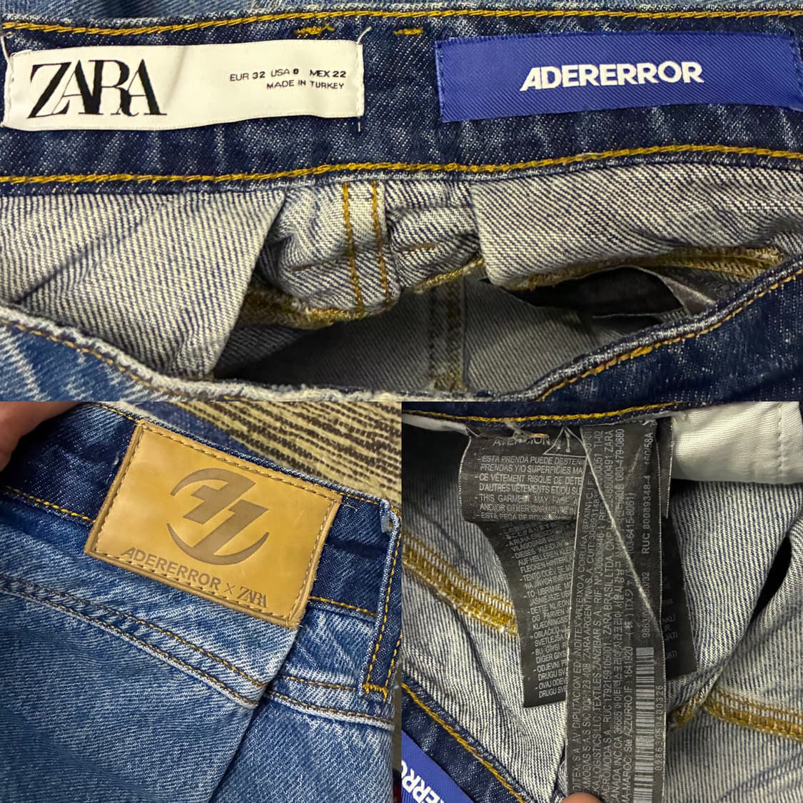 (26~28)Ader zara 자라 x 아더에러 베럴 레그 진 데님 블루 상품이미지8