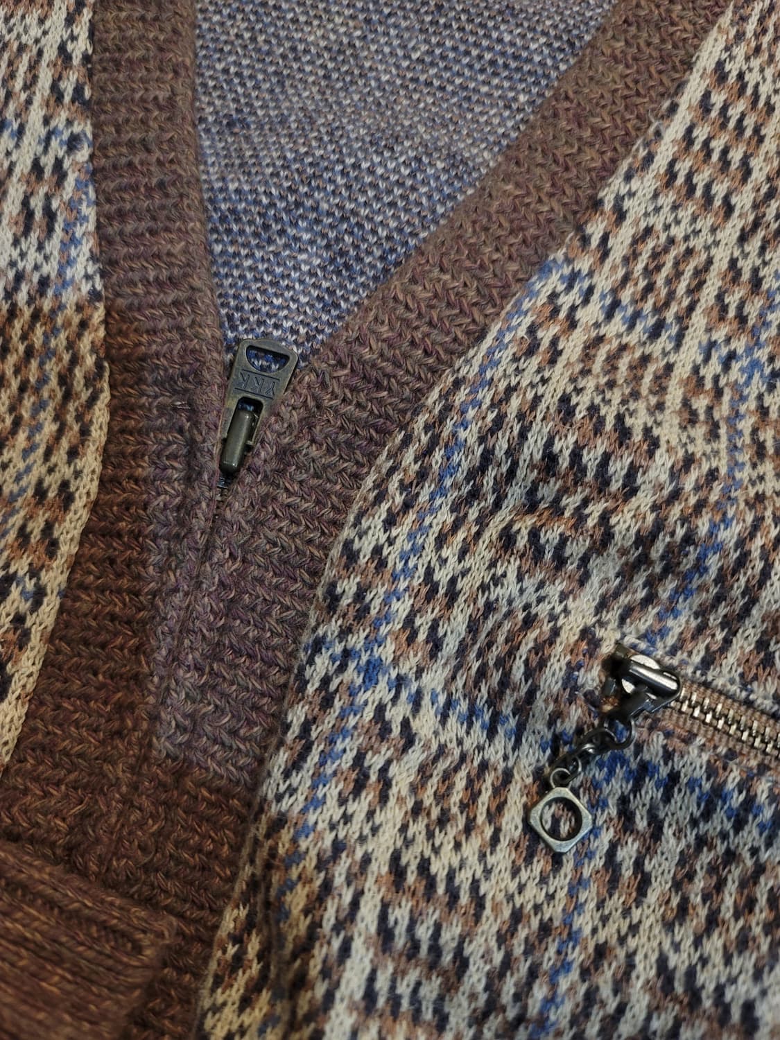 더블알엘 브라운 체크 니트집업 가디건 상품이미지3