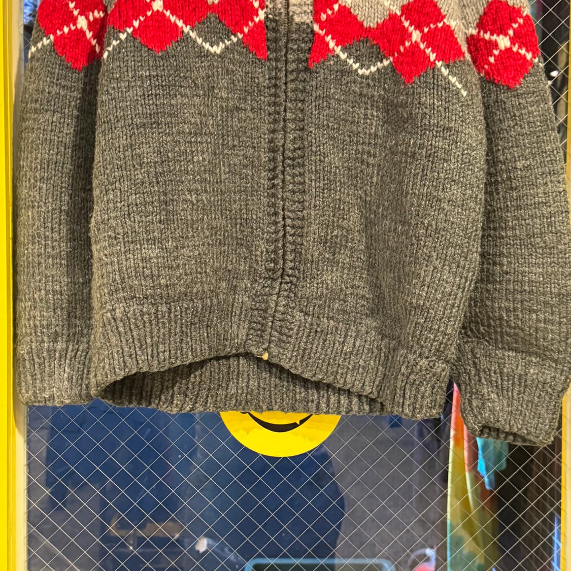 vintage 빈티지 아가일 배색 니트 집업 상품이미지7
