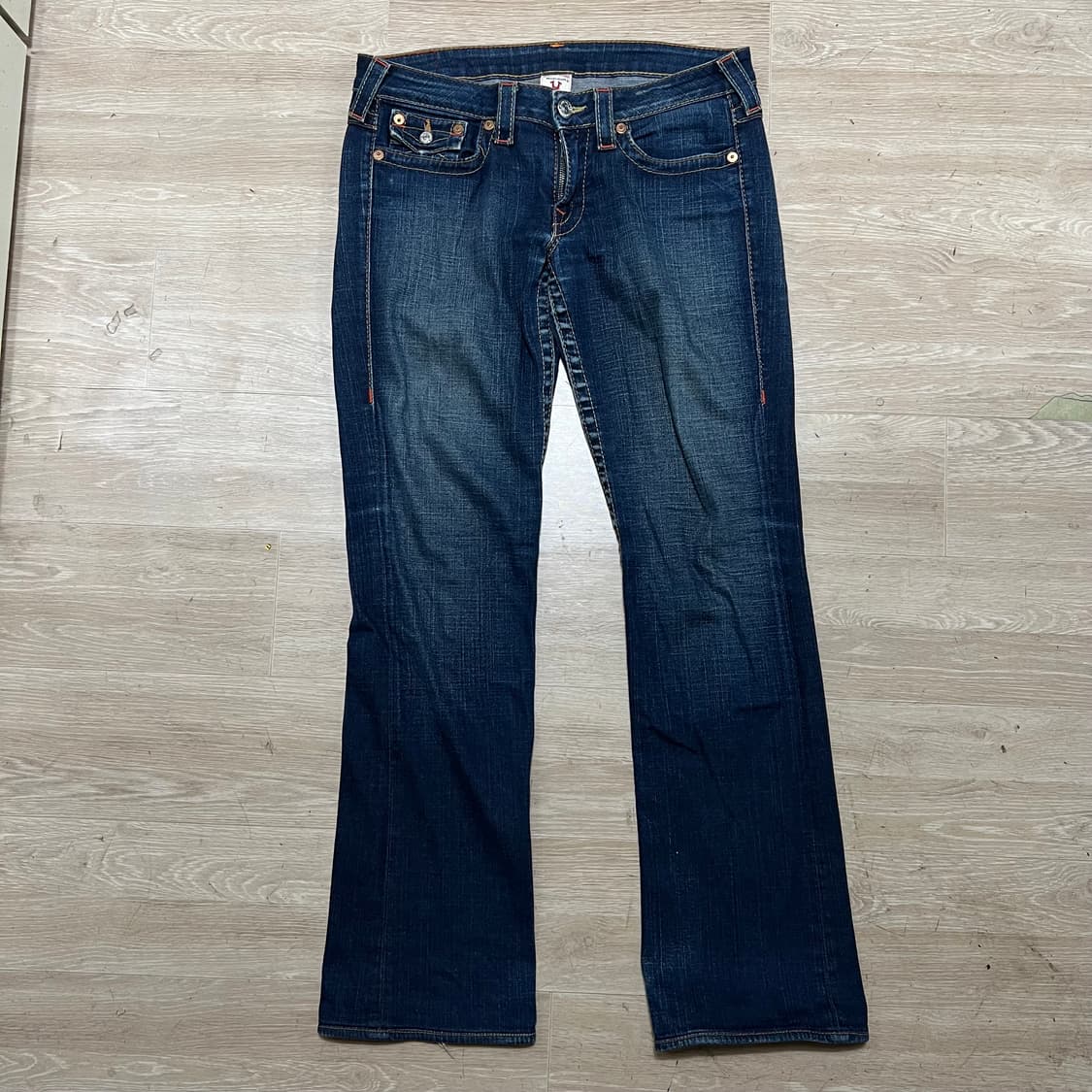 트루릴리전 여성 유스티치 부츠컷 워싱 데님 청바지 [진청] 30 상품이미지1