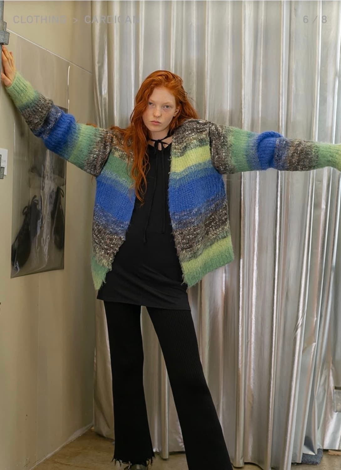 Perverze 배색 가디건 상품이미지1