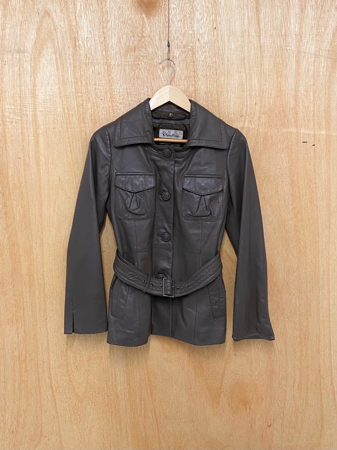 VTG 2way leather half coat 빈티지 투웨이 레더 코트 상품이미지1