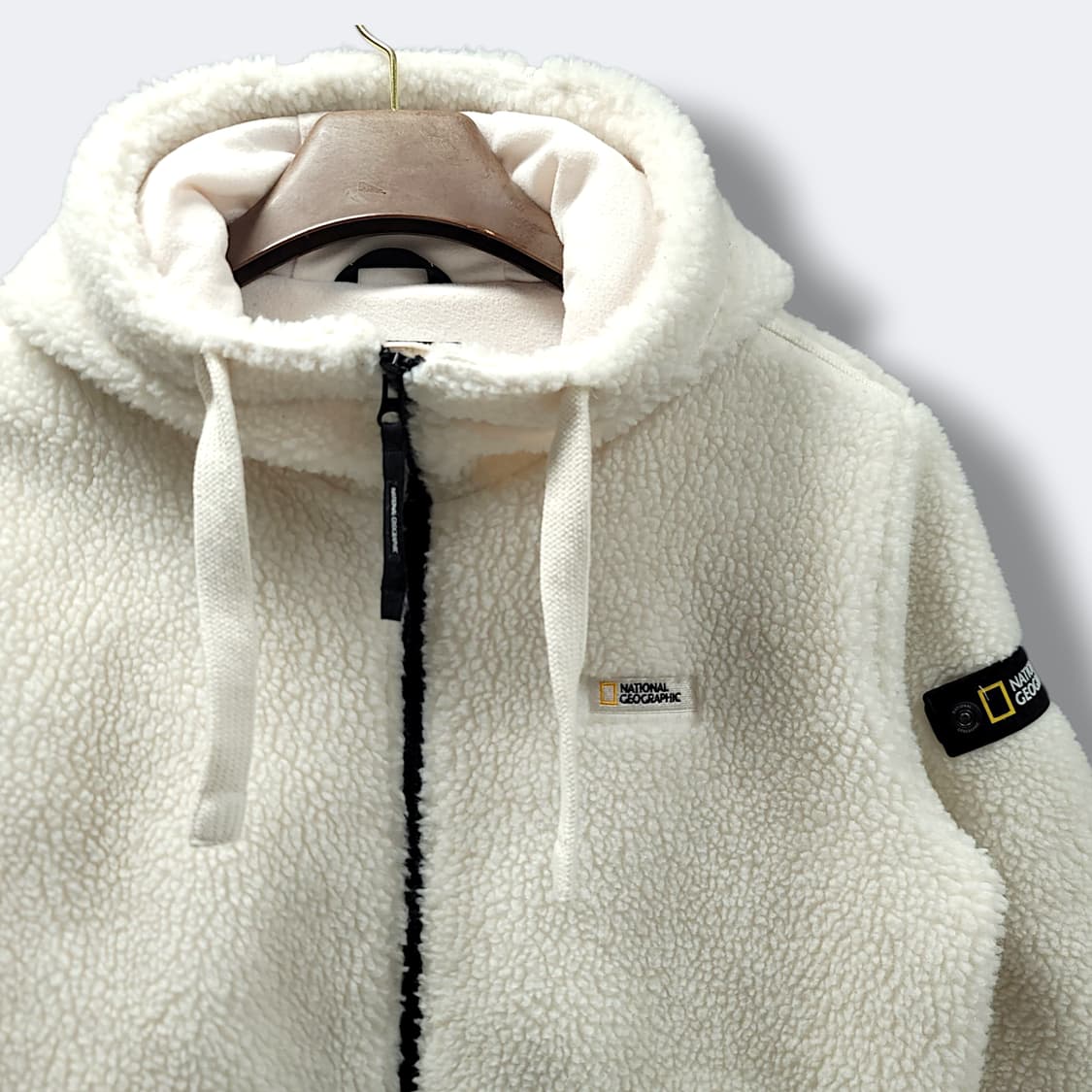 [S] 내셔널지오그래픽 아이보리 코스토니 후드 플리스 집업 상품이미지4